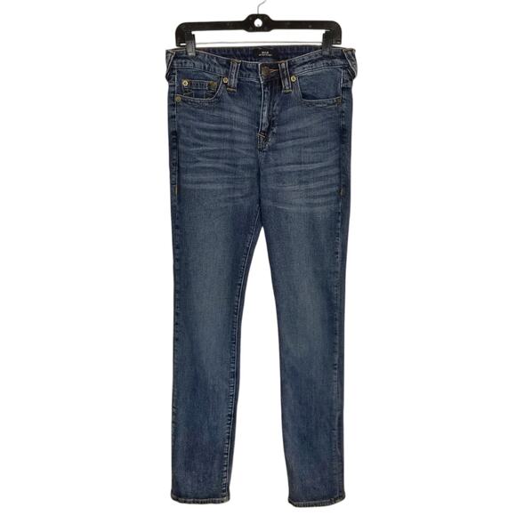 True Religion Women's Billie Mid Rise Straight Leg Jeans Medium Wash Size 30 - Picture 2 of 10
